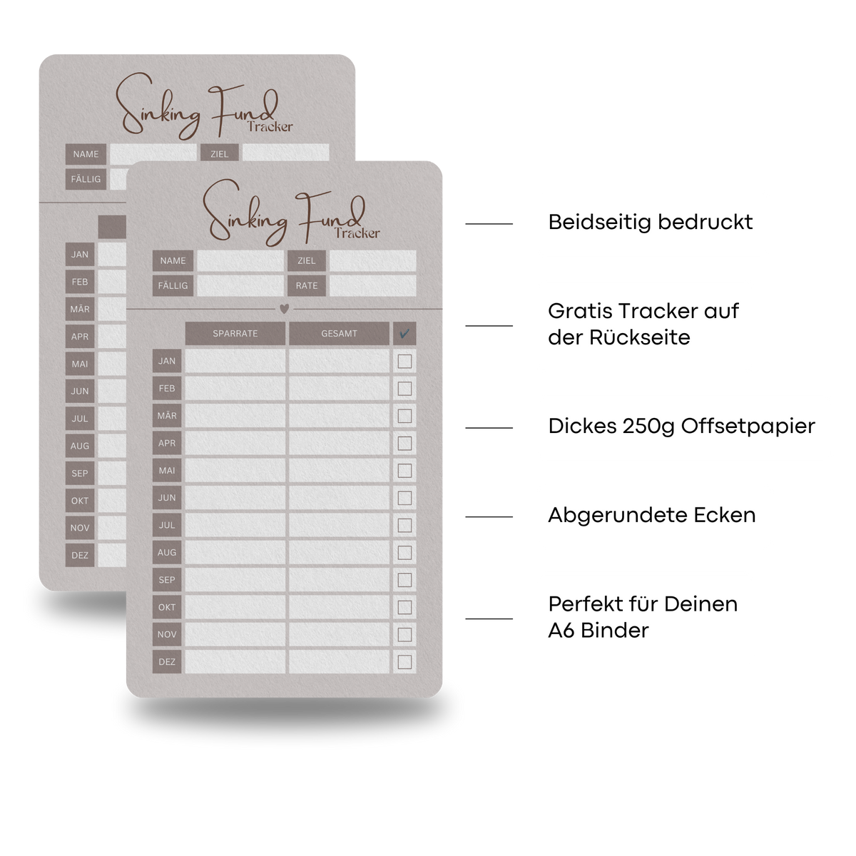 Sinking Fund Tracker Hochformat