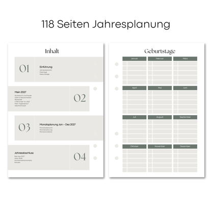 Kalender Einlagen 2027 Datiert Gelocht