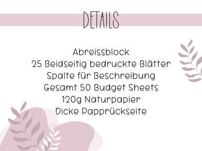 Budget Sheet Blöcke Flower