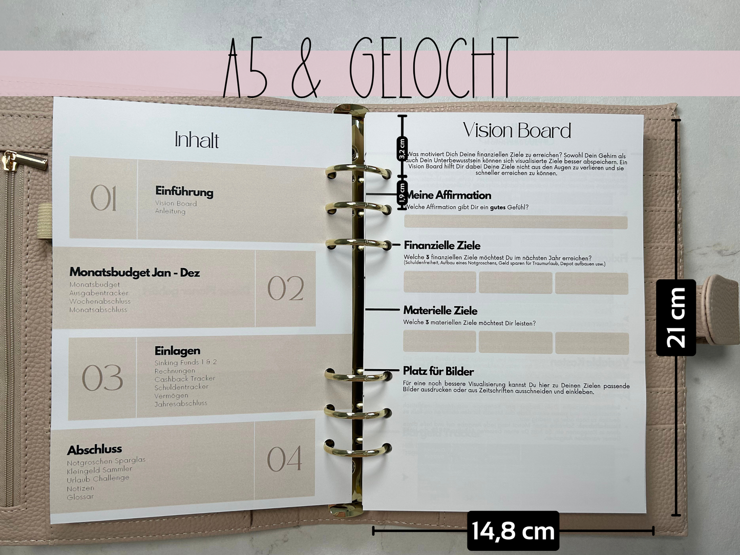 NEU Jahresplaner A5 Einlagen gelocht