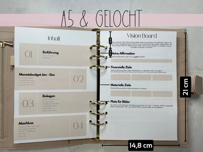 NEU Jahresplaner A5 Einlagen gelocht