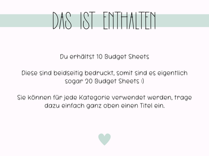 10x Budget Sheets Eukalyptus