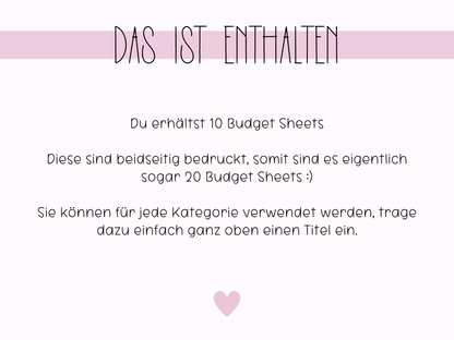 10x Budget Sheets Minimalistisch