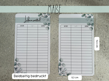 A6 Tracker / Budget Sheets Eukalyptus