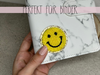 Glitzer Patches Smiley