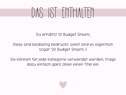 10x Budget Sheets Ästhetik
