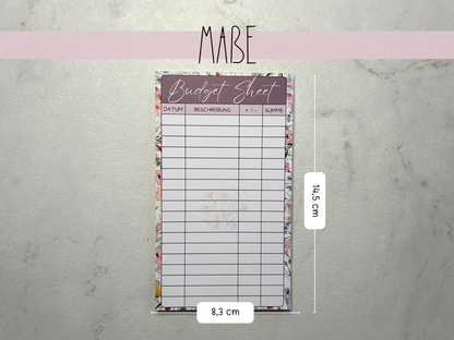 Budget Sheet Blöcke Flower