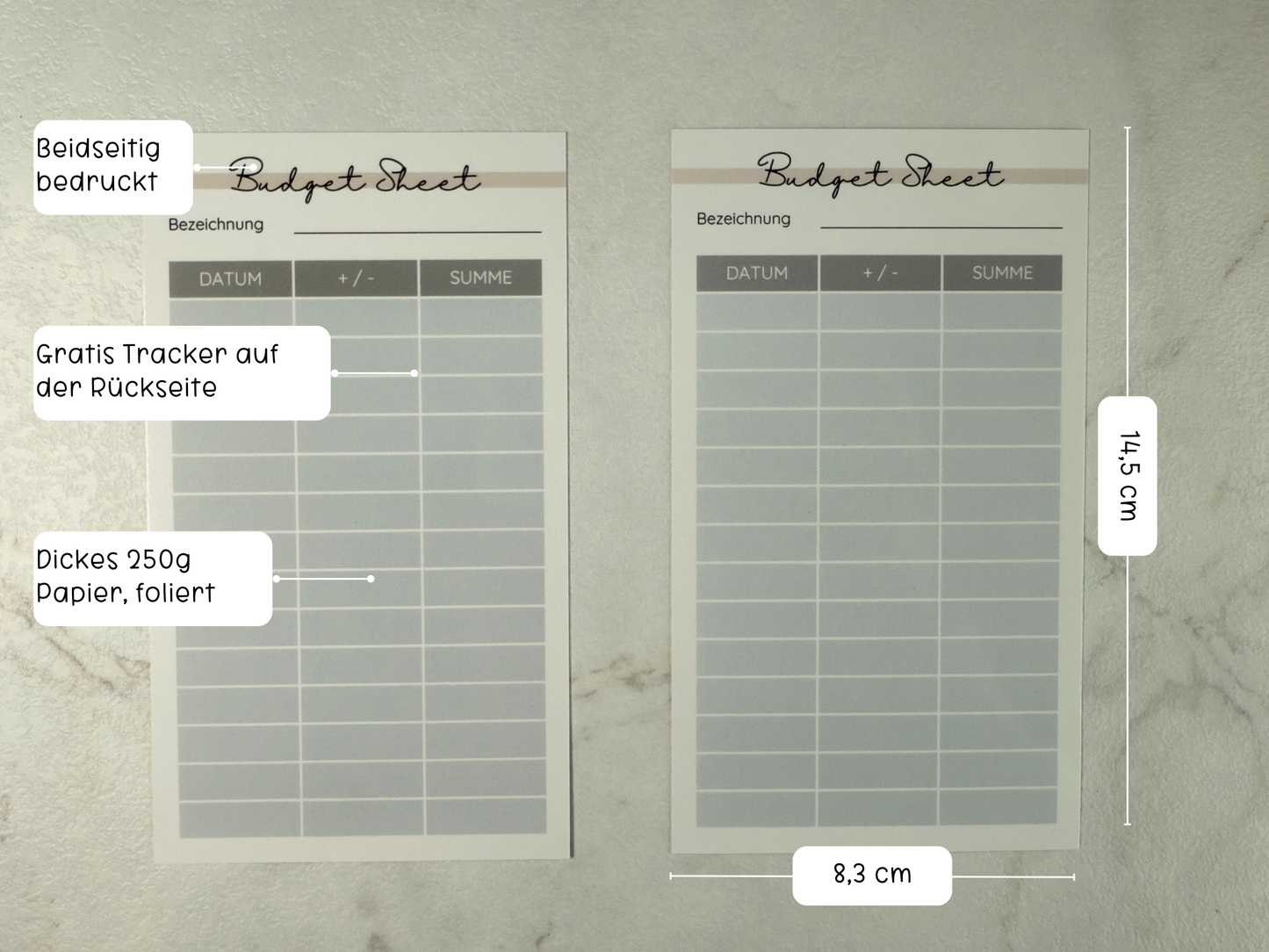 Reusable Budget Sheet