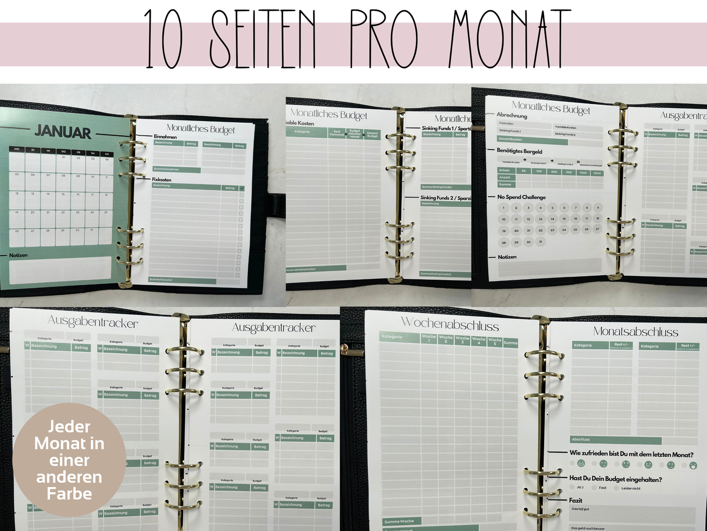 NEU Jahresplaner 2026 Datiert A5 Einlagen gelocht