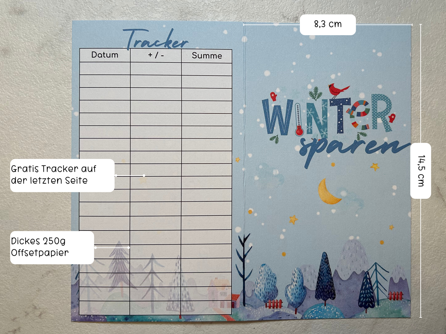 Wintersparen Klappkarte