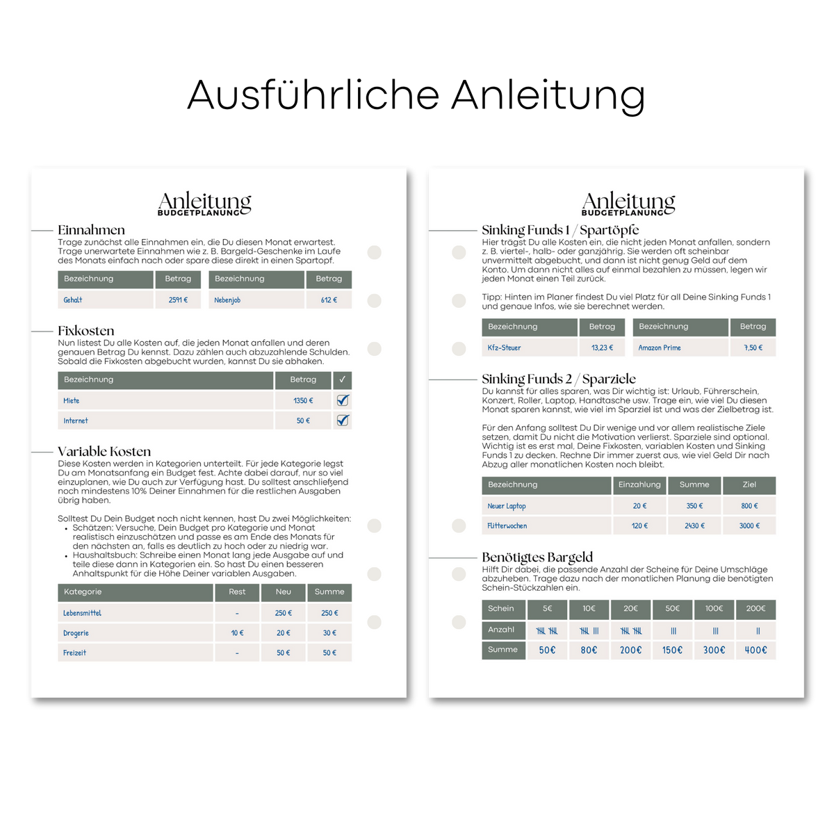 A5 Deluxe Binder Budgetplaner Set
