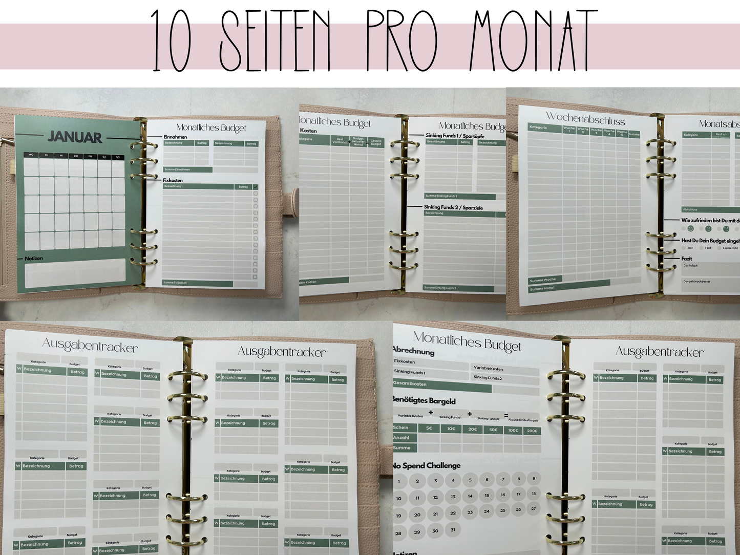 NEU Jahresplaner A5 Einlagen gelocht