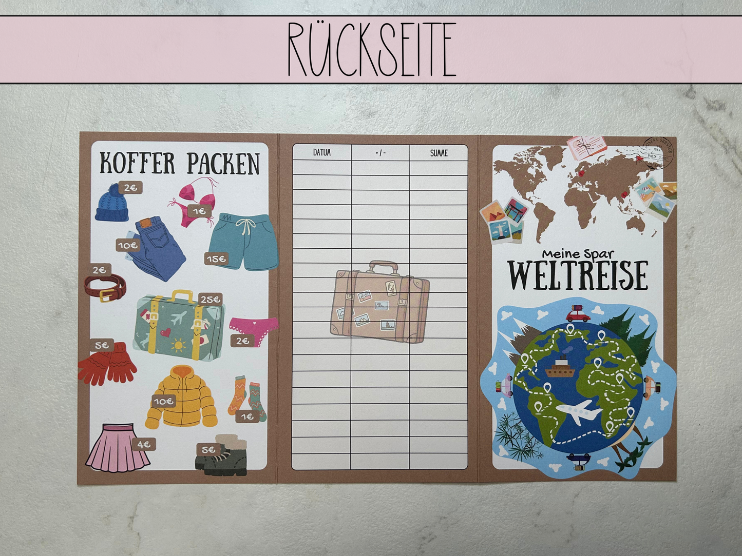 Weltreise Klappkarte