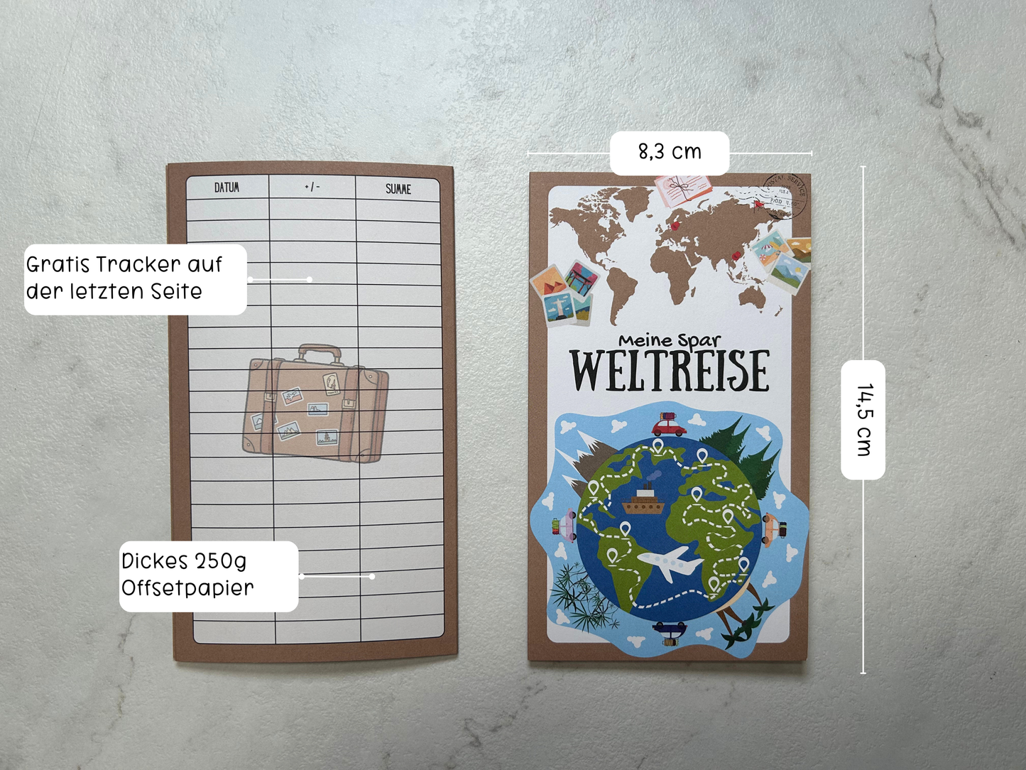 Weltreise Klappkarte