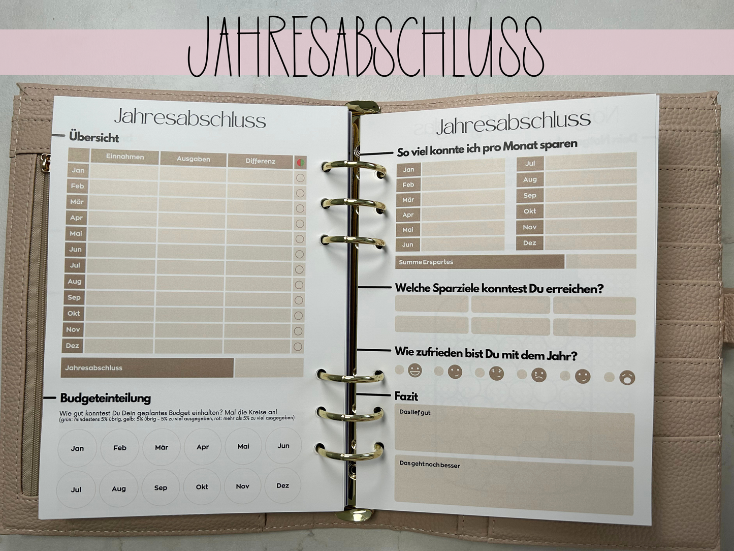 NEU Jahresplaner A5 Einlagen gelocht