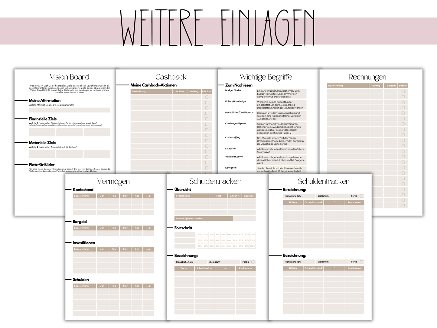 NEU Jahresplaner A5 Einlagen gelocht