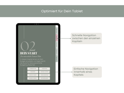 Digitales Workbook Umschlagmethode fürs Tablet