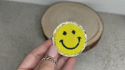 Glitzer Patches Smiley