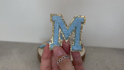 Glitzer Patches Babyblau