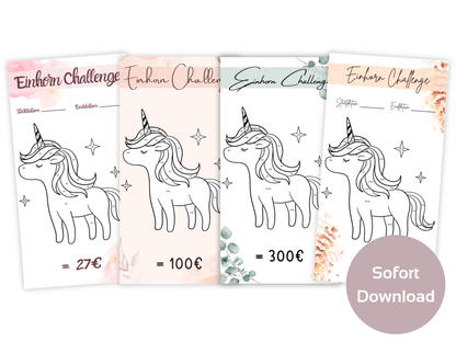 Einhorn Ausmalchallenges - Budgethelden