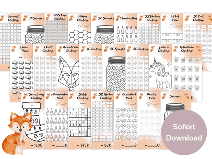 24x Sparfuchs Sparchallenges Set - Budgethelden