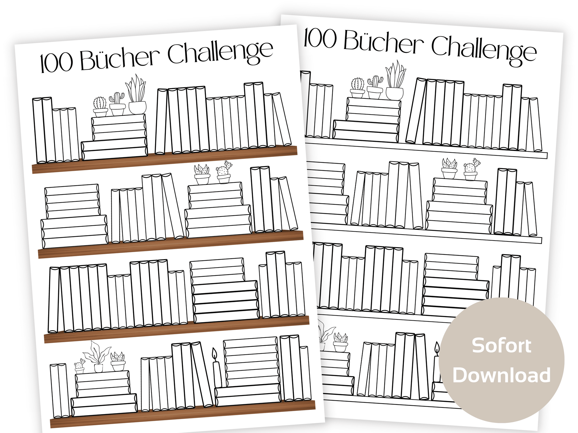 100 Bücher Lesen Challenge A4, A5 & A6 - Budgethelden
