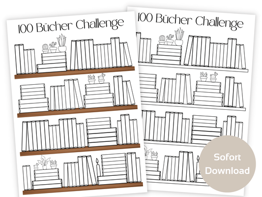 100 Bücher Lesen Challenge A4, A5 & A6 - Budgethelden