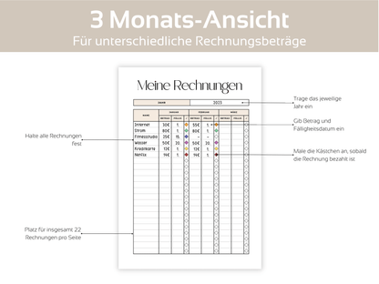 Rechnungen Tracker A4, A5 & A6 - Budgethelden
