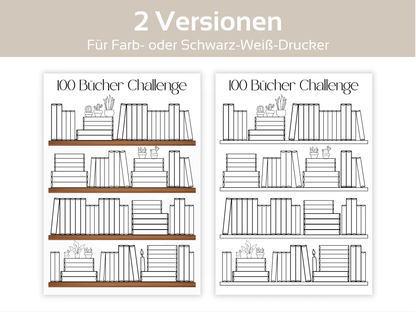 100 Bücher Lesen Challenge A4, A5 & A6 - Budgethelden
