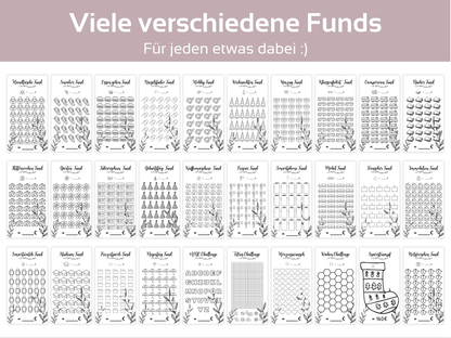 90 Schwarz Weiß Sparchallenges Set - Budgethelden