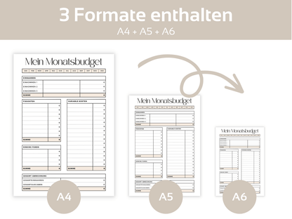 Monatlicher Budget Planer A4, A5 & A6 - Budgethelden