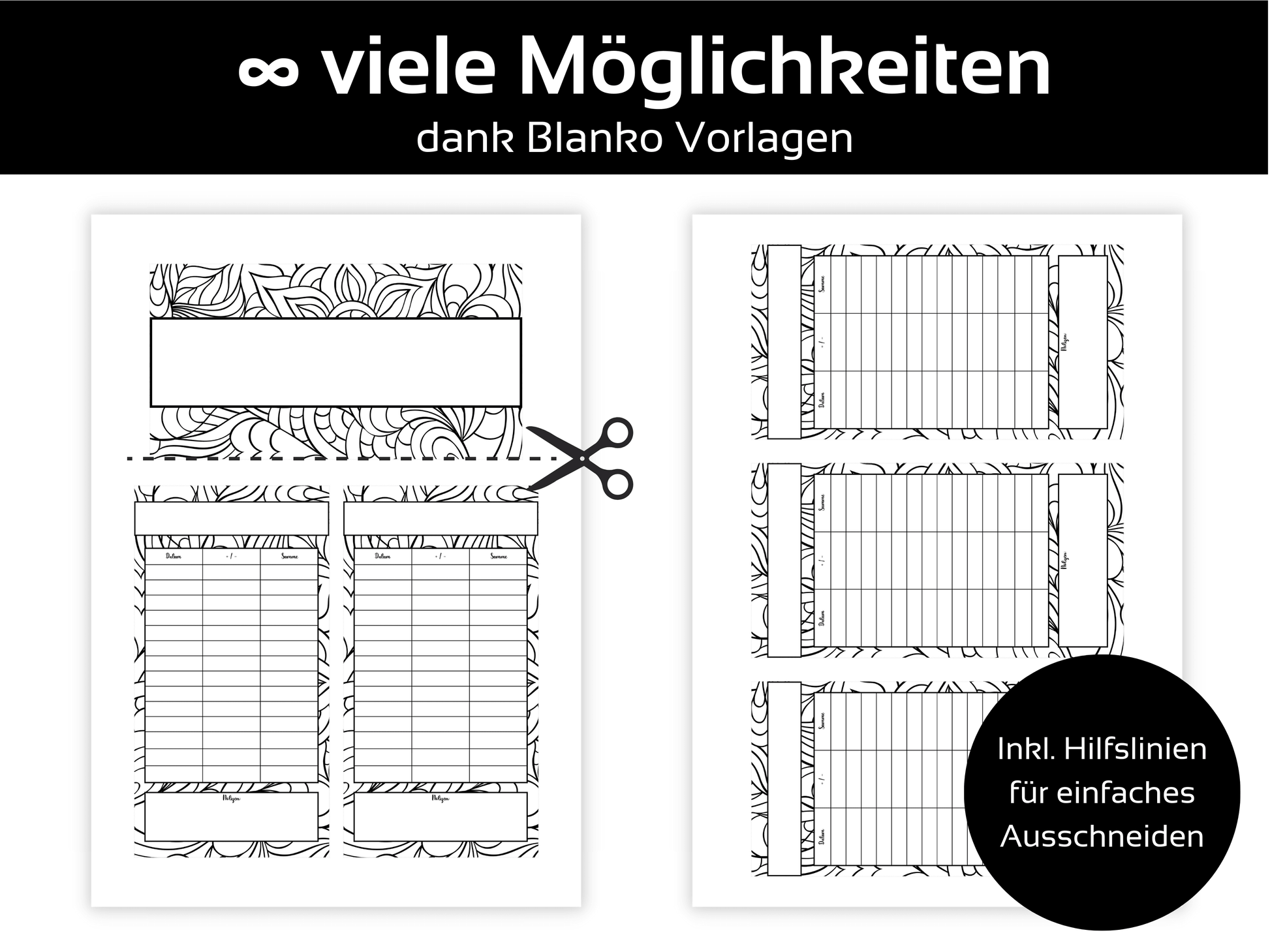 101 Deckblätter Vorlage Schwarz-Weiß - Budgethelden